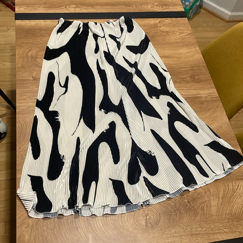 Black and white pleated skirt
